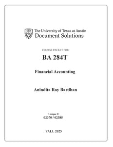 Bardhan BA284T Financial Accounting FALL2025 Digital Packet