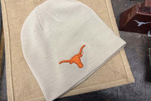 Load image into Gallery viewer, Khaki Beanie with Burnt Orange Longhorn