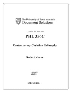 Koons PHL356C Contemporary Christian Philosophy SPR2024 Digital Packet