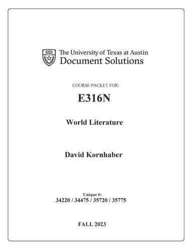 Kornhaber E316N World Literature FALL2023_Digital Packet