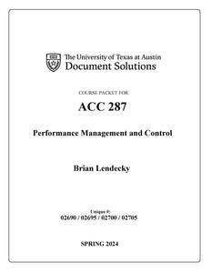 Lendecky ACC287 Performance Management and Control SPR2024_Digital File_SECTION II
