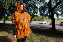 Load image into Gallery viewer, Burnt Orange Poncho with White Longhorn on the Front