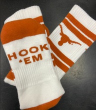 Load image into Gallery viewer, Longhorn Orange and White Baseball Socks