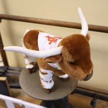 Load image into Gallery viewer, 11&quot; Longhorn Plush Animal with White UT Interlocking Logo Bandana