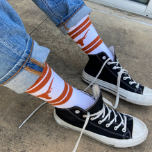 Load image into Gallery viewer, Longhorn Orange and White Baseball Socks