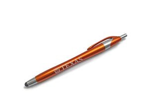 UT Stylus Click Pen (Orange with Silver Trim)