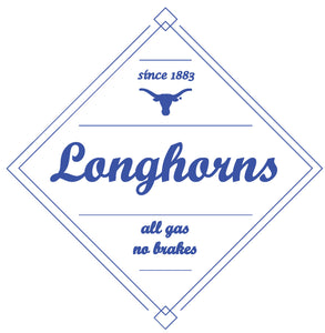 Denim Blue T-Shirt with Longhorns All Gas No Brakes Logo