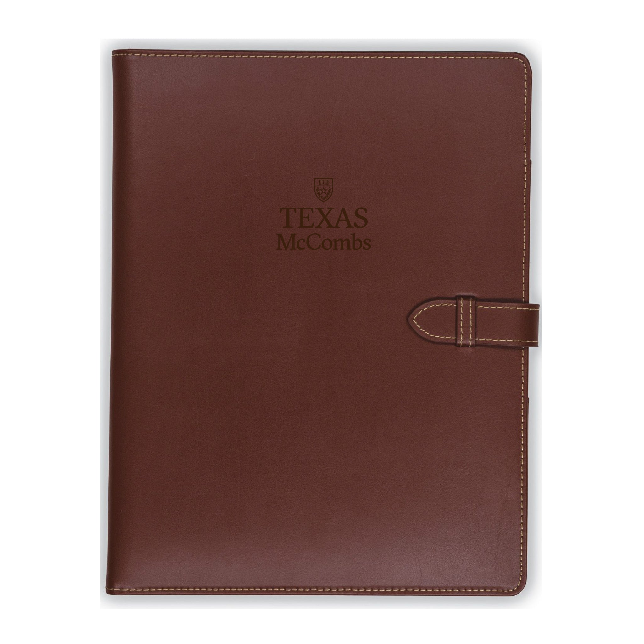 Tan Contrast Stitch Leather Padfolio (McCombs) – UT Document Solutions