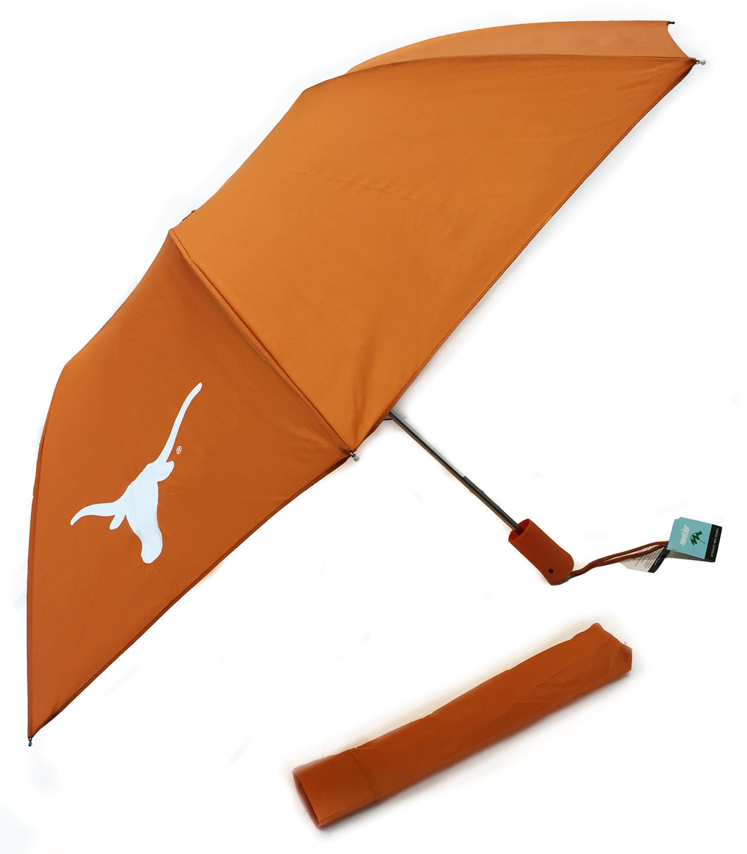 Burnt Orange Umbrella with Longhorn