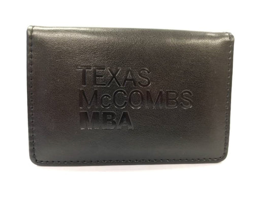 Black leather wallet and ID/business card holder - McCombs MBA