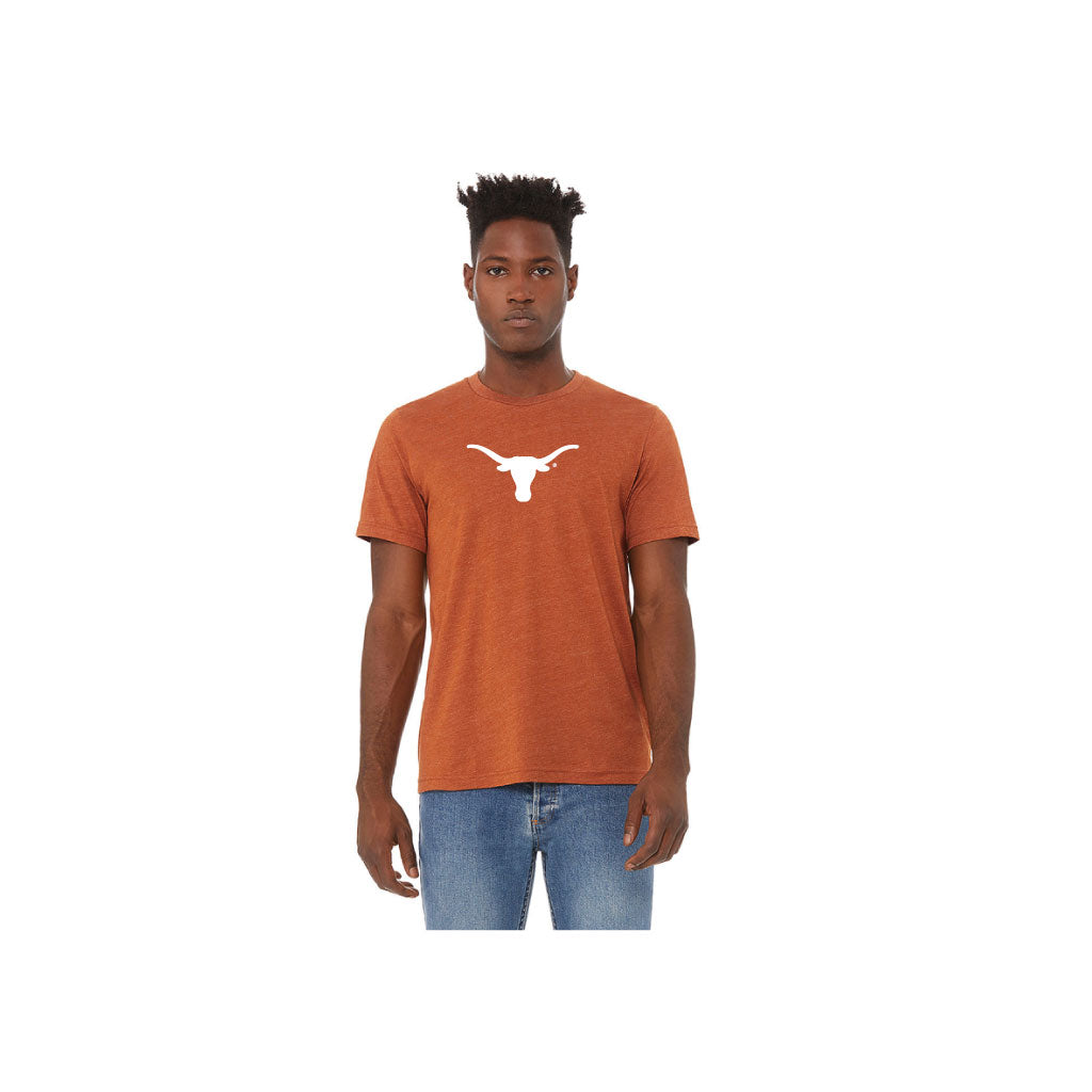 Heathered Burnt Orange T-shirt with Longhorn Silhouette