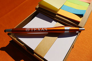 UT Stylus Click Pen (Orange with Silver Trim)
