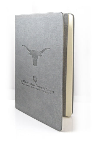 Hard Cover Gray Journals with Longhorn and UT logo