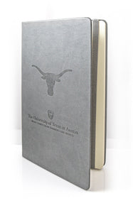 Hard Cover Gray Journals with Longhorn and UT logo