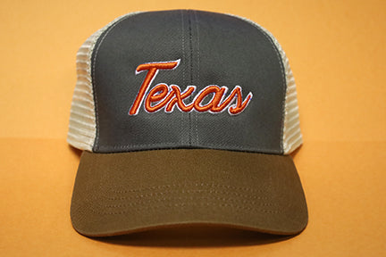 Texas Trucker Hat with Burnt Orange Text