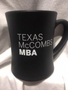 Texas McCombs MBA black coffee mug