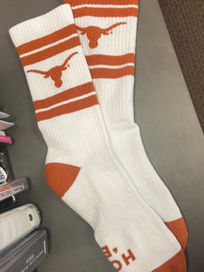 Longhorn Orange and White Baseball Socks